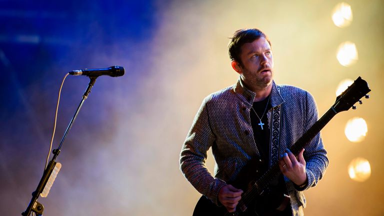 Caleb Followill on stage with Kings Of Leon during the Lollapalooza Festival in 2019. Pic: AP