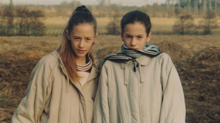 Jody and Caroline Flack, twin sisters, Norfolk, 1990s. Pic: Flack family/Channel 4