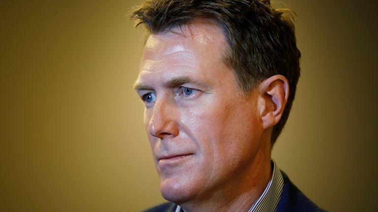 Christian Porter Australia&#39;s Attorney General, speaks during an interview with Reuters