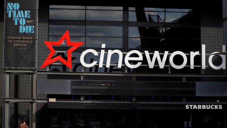 A poster for the new James Bond film &#39;No time to die&#39; is seen outside a Cineworld cinema following the outbreak of the coronavirus disease (COVID-19) near Manchester, Britain, October 4, 2020