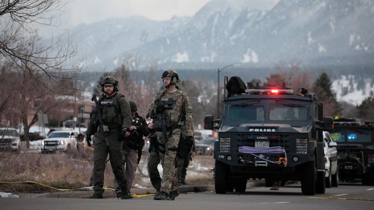 Police de Boulder.  Pic: AP