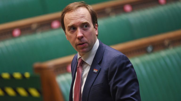 Matt Hancock said he could not guarantee if the powers would stop in September. Pic: UK Parliament/Jessica Taylor