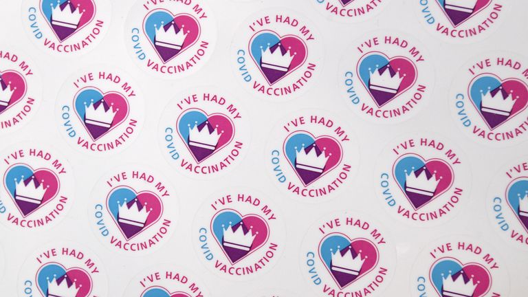 25 million first doses have been administered across the UK - and that means millions of stickers