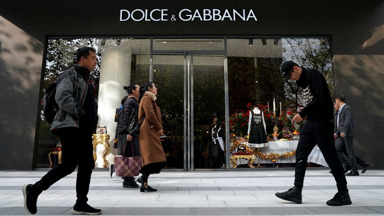 A Dolce and Gabbana store in Shanghai, China