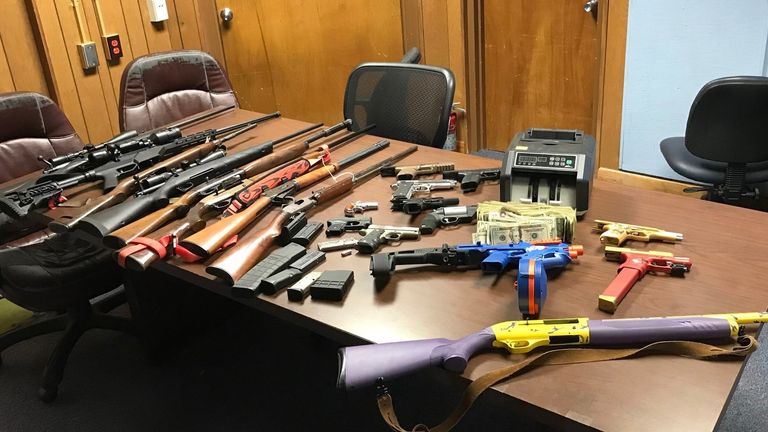 Guns were seized during a drugs raid