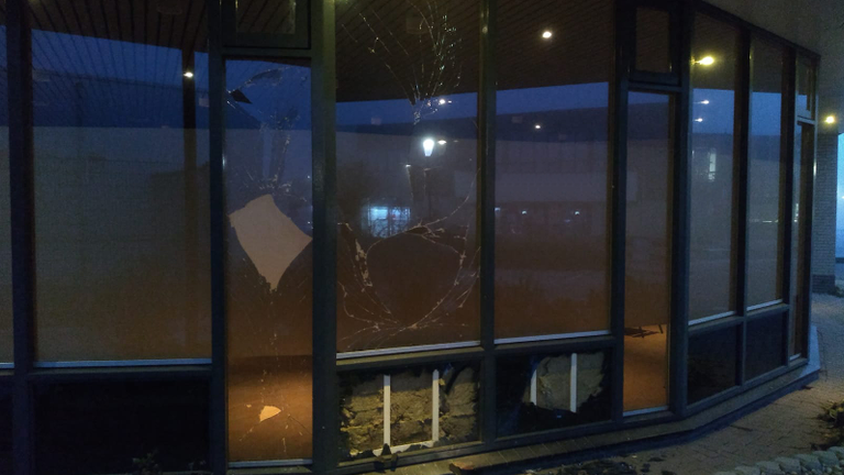 There were no injuries in the explosion, but there was damage to the building. Pic: Dutch Police