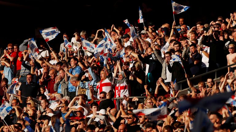 Soccer Football - Euro 2020 Qualifier - Group A - England v Bulgaria - Wembley Stadium, London, Britain - September 7, 2019 England fans during the match Action Images via Reuters/Andrew Boyers
