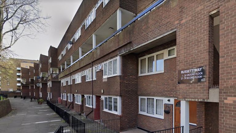 The fire broke out at an address on Russett Way in southeast London. Pic: Google