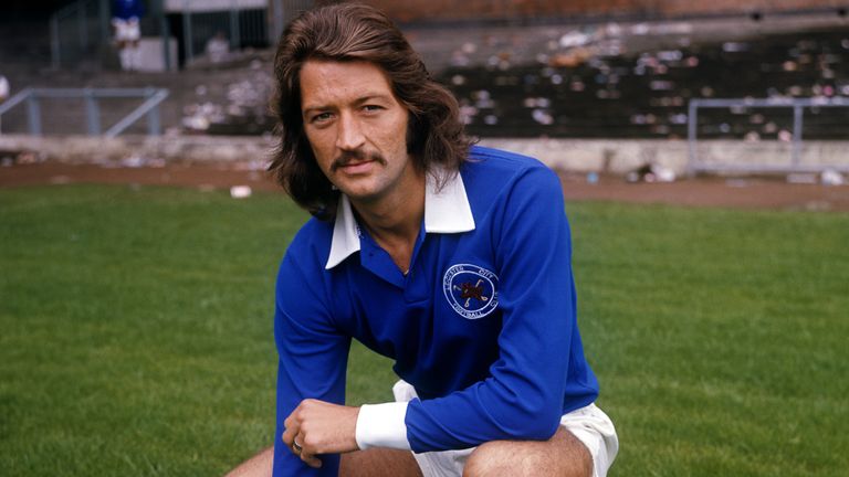 Frank Worthington, pictured in his Leicester kit in 1973