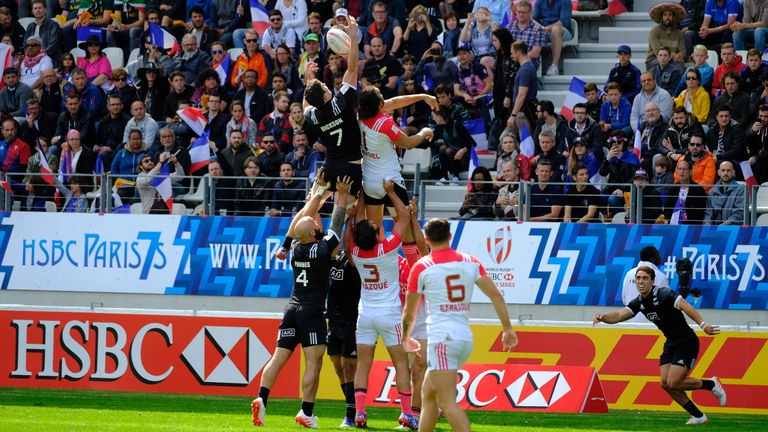 HSBC is a major sponsor of global sporting events, including the Paris 7s. Pic: AP