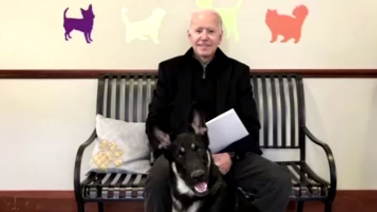 Joe Biden avec son chien Major