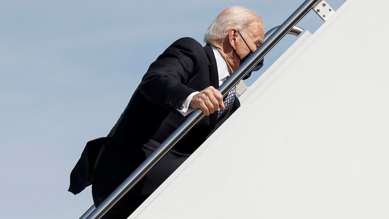 Joe Biden takes a tumble getting aboard Air Force 1