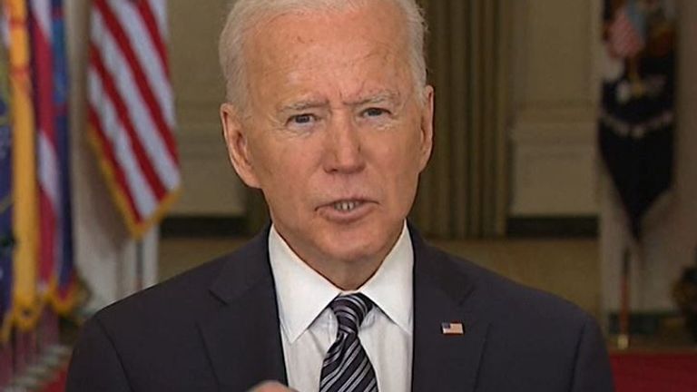 Joe Biden says all adult Americans will be eligible for a vaccine by 1 May