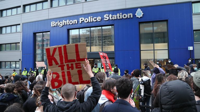 Kill The Bill protests took place in cities such as Brighton, Manchester and Sheffield on Saturday