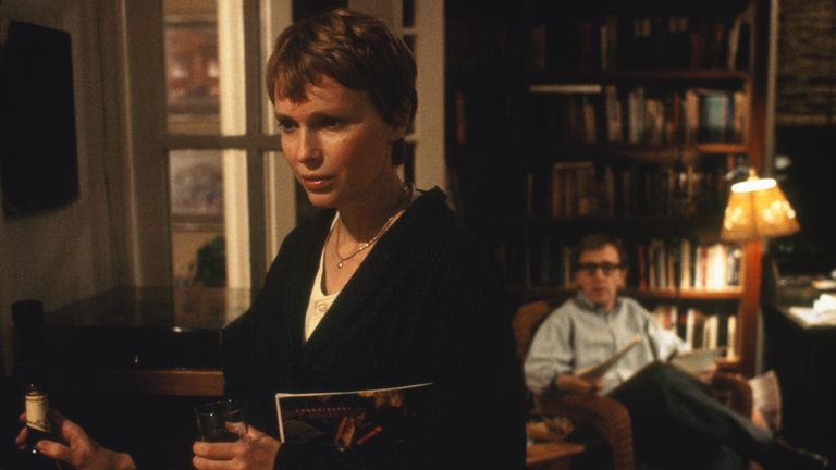 Mia Farrow as Judy Roth and Woody Allen as Gabe Roth in Husbands And Wives. Pic: TriStar Pictures/ Sky UK