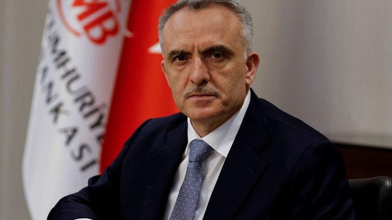FILE PHOTO: Turkey&#39;s Central Bank Governor Naci Agbal poses during an interview with Reuters in his office in Istanbul, Turkey, February 4, 2021
