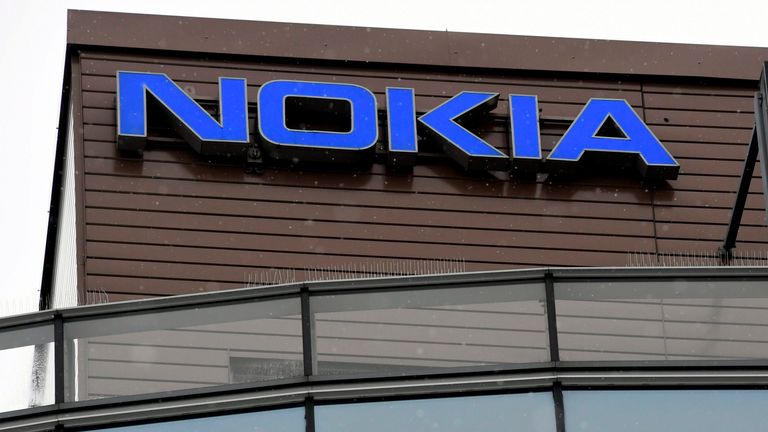 The headquarters of the Finnish telecoms company Nokia in Espoo, Finland, on March 16, 2021. Pic: AP