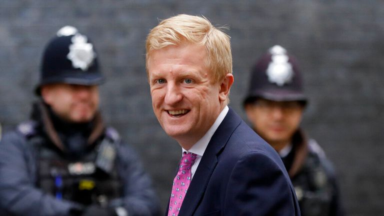 Britain&#39;s Secretary of State for Digital, Culture, Media and Sport Oliver Dowden arrives in Downing Street in London, Wednesday, Dec. 2, 2020. U.K. Health Secretary Matt Hancock on Wednesday thanked scientists from Pfizer and BioNTech after the approval of their COVID-19 vaccine for emergency use by the country&#39;s drugs regulator. Speaking earlier Hancock gave details of how the vaccine would be distributed from the beginning of next week. (AP Photo/Kirsty Wigglesworth)


