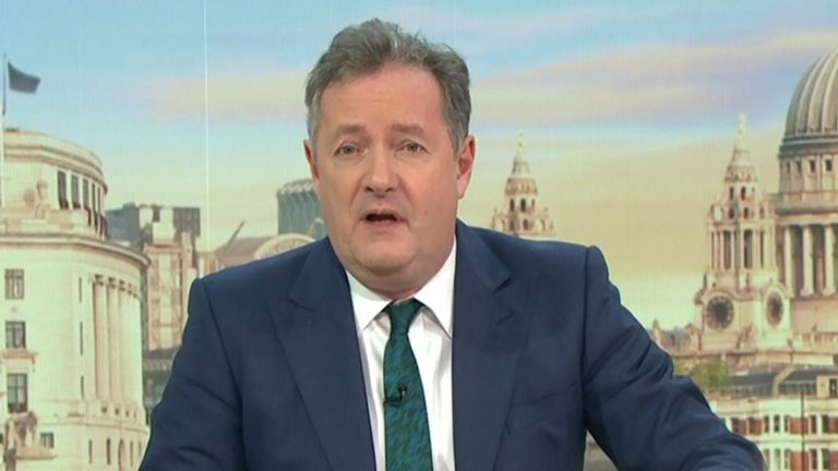 Piers Morgan on GMB following the Meghan and Harry Oprah interview. Pic: ITV/Shutterstock