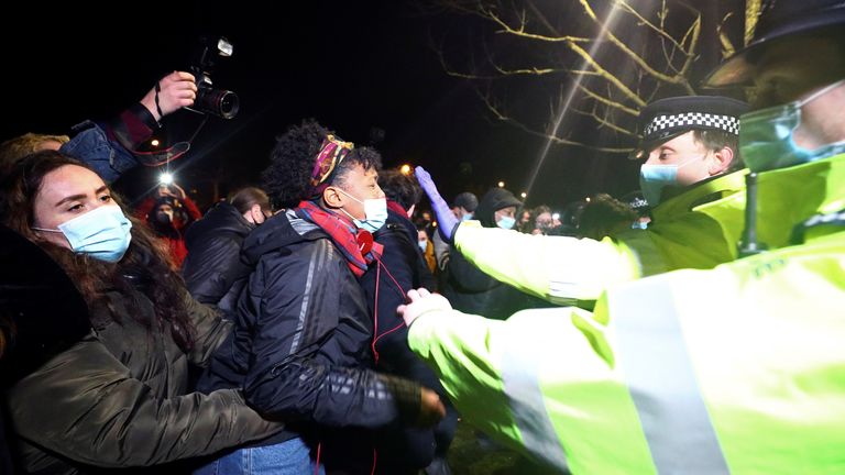 Officers have been criticised for &#39;physically manhandling women at a vigil against male violence&#39;