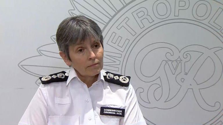 There had been calls for Dame Cressida Dick to step down over the policing tactics used at a vigil for Sarah Everard. 