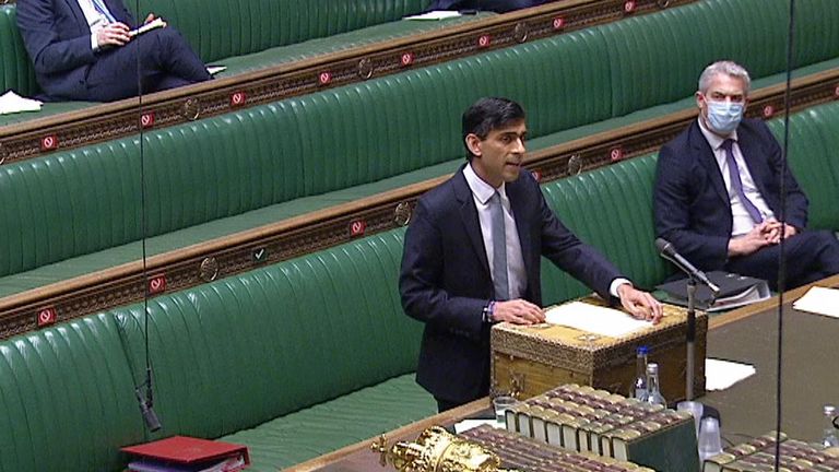 Chancellor Rishi Sunak lays out his plans for freezing income tax thresholds and increasing corporation tax to 23%.