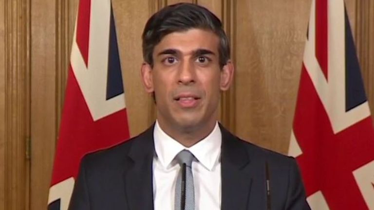 Rishi Sunak holds a news briefing in Downing Street to discuss his budget statement