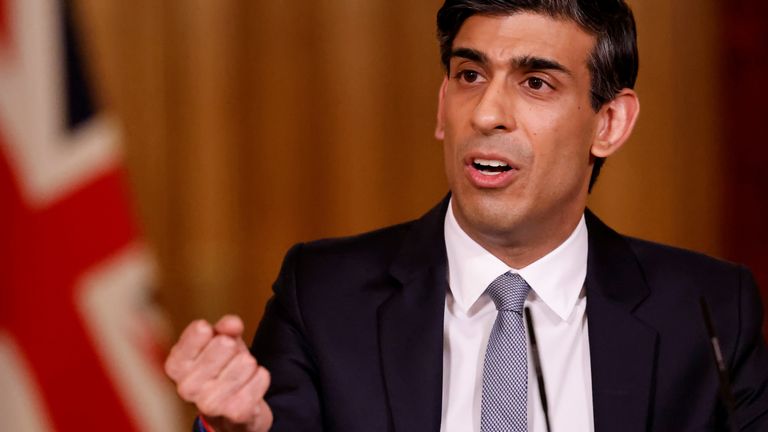 Chancellor of the Exchequer, Rishi Sunak during a press conference in 10 Downing Street, London, following the 2021 Budget in the House of Commons. Picture date: Wednesday March 3, 2021.