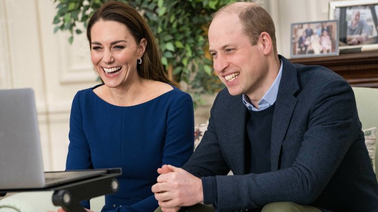 Le duc et la duchesse de Cambridge lors de leur engagement virtuel 