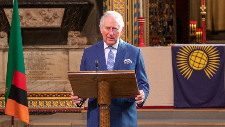 SAR le Prince de Galles s'adresse au Commonwealth depuis l'abbaye de Westminster avant le jour du Commonwealth 2021. Pic: Westminster Abbey / Picture Partnership