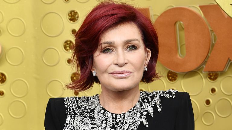 Sharon Osbourne arrives at the 71st Primetime Emmy Awards on Sunday, Sept. 22, 2019, at the Microsoft Theater in Los Angeles. (Photo by Vince Bucci/Invision for the Television Academy/AP Images)
