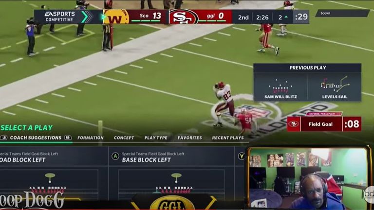 Snoop Dogg &#39;rageguits&#39; NFL virtual game in a flurry of fury. Pic: YouTube