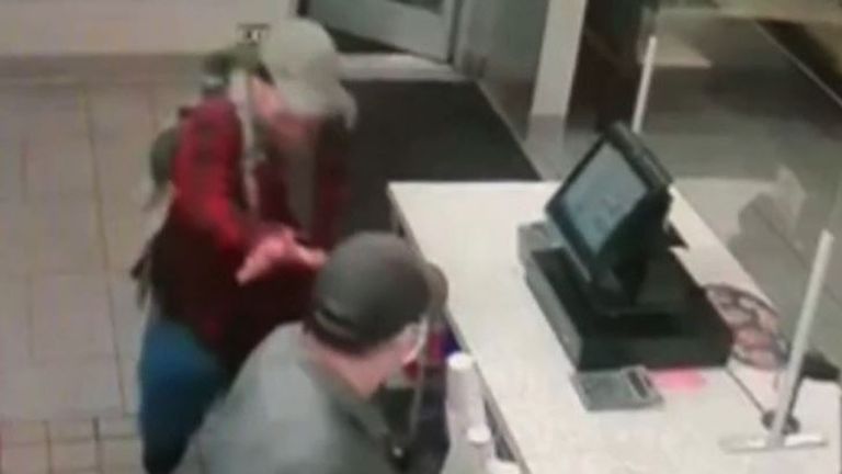 Man seen stabbing a restaurant employee on CCTV over face mask dispute