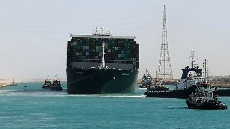 Pic: Suez Canal Authority/Reuters