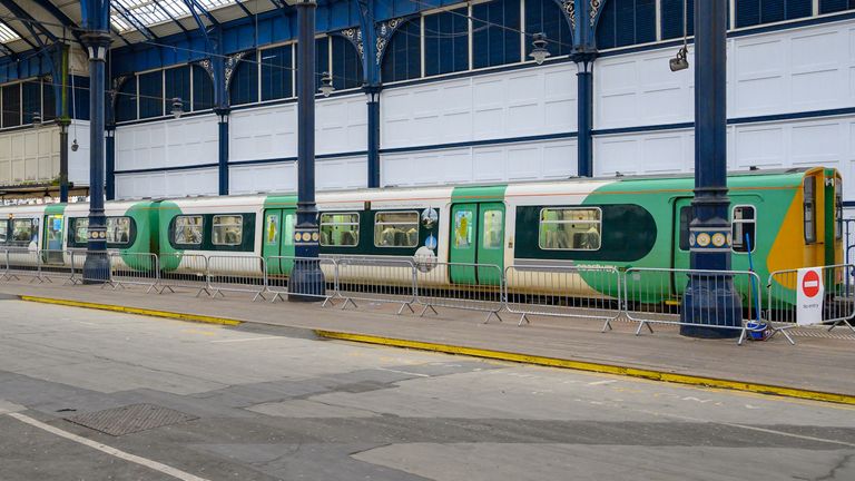 A new COVID-19 testing centre for railway staff inside a train at Brighton Station. Pic: GTR/Peter Alvey
