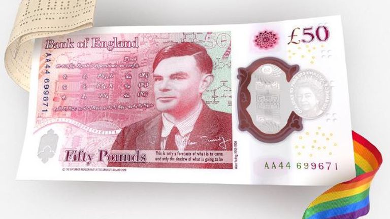 The new £50 banknote has been unveiled, featuring Alan Turing. Pic: Bank of England