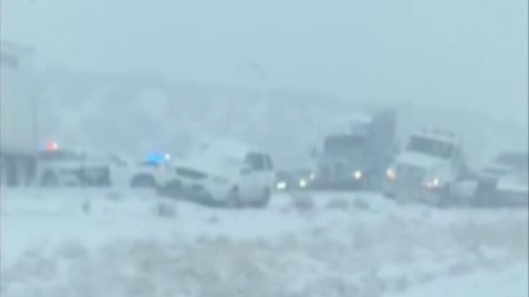 Pile-up crash in Utah