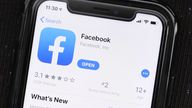 In this Monday, July 30, 2019 photo, the social media application, Facebook is displayed on Apple's App Store. (AP Photo/Amr AlfikyFILE - In this July 30, 2019, file photo, the social media application, Facebook is displayed on Apple's App Store. Facebook reports earnings on Wednesday, Jan. 27, 2021. (AP Photo/Amr Alfiky)
)
