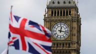 A British national flag flies in front of the Big Ben clock tower in London, Britain, 24 June 2016. In a referendum on 23 June, Britons have voted by a narrow margin to leave the European Union (EU). Photo by: Michael Kappeler/picture-alliance/dpa/AP Images