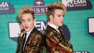 Jedward pictured at the MTV European Music Awards in London in 2017. Pic: AP