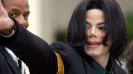 Michael Jackson child molestation trial in 2005. Pic: AP