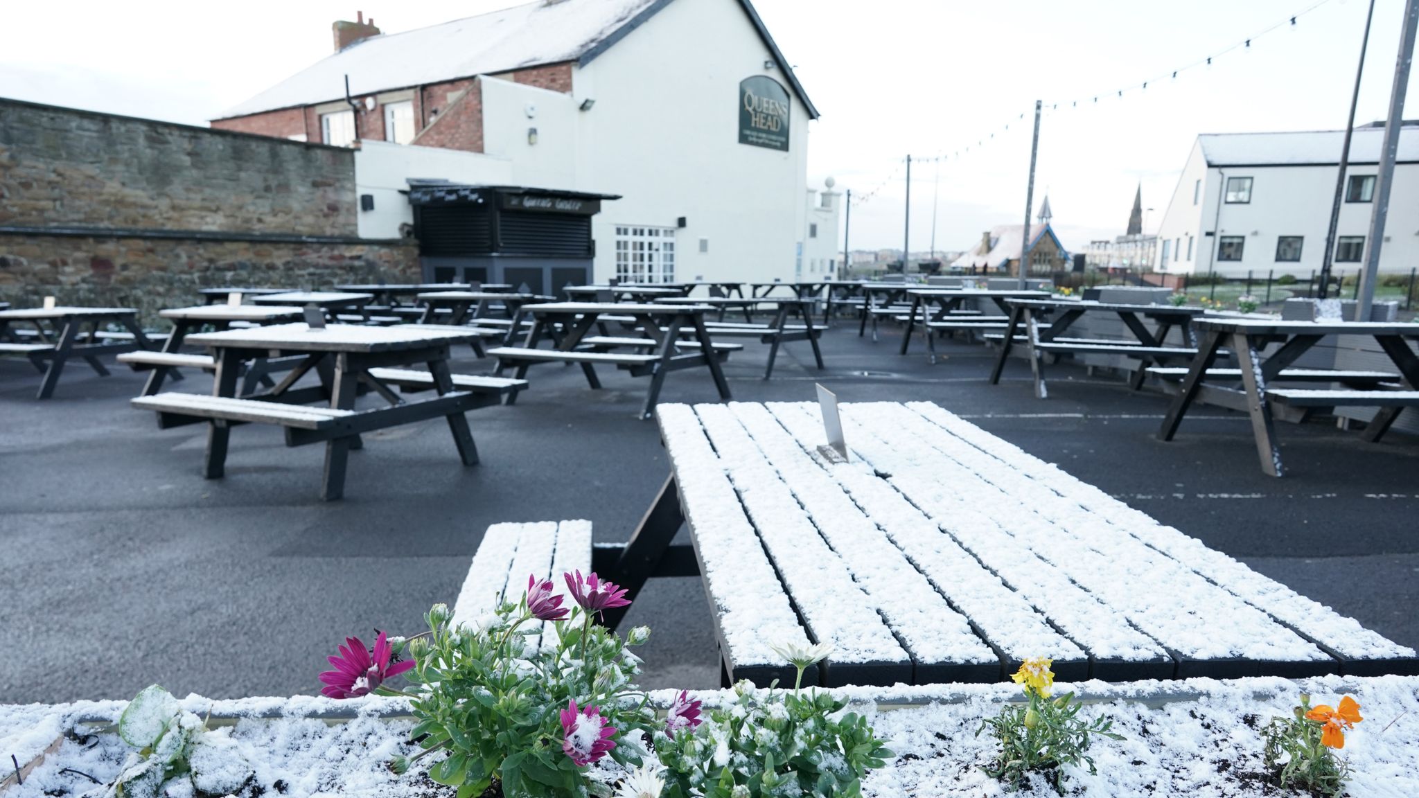 Covid 19 Snow Sleet And Freezing Temperatures To Hit Uk As Pub Beer Gardens Reopen In England Uk News Sky News