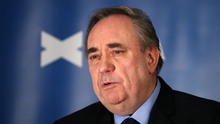 ALBA Party leader and former first minister of Scotland, Alex Salmond, sets out the "Route to Independence" at the launch of ALBA's national campaign at the Buchan Hotel in Ellon, Aberdeenshire. Picture date: Tuesday April 6, 2021.