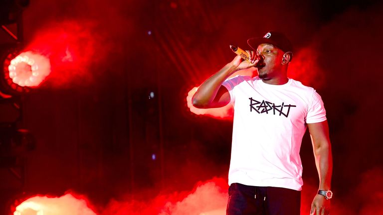 Dizzee Rascal performing at the V Festival in Hylands Park, Chelmsford.