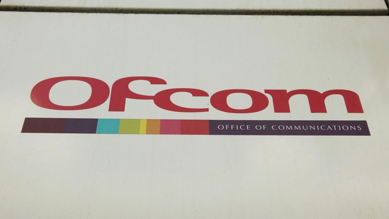 A sign at the offices of Ofcom (Office of Communications) in Southwark, London.