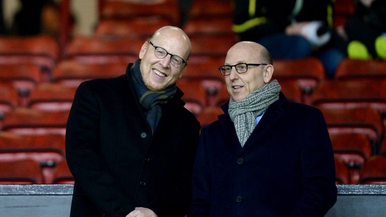File photo dated 11-02-2015 of Manchester United joint chairmen Joel Glazer (right) and Avram Glazer (left). Issue date: Monday April 19, 2021.