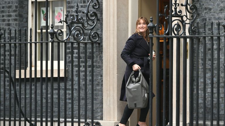 Allegra Stratton, the face of Downing Street's new daily televised press briefings, enters 10 Downing Street, London, the day after Lee Cain announced he is resigning as Downing Street's director of communications and will leave the post at the end of the year.