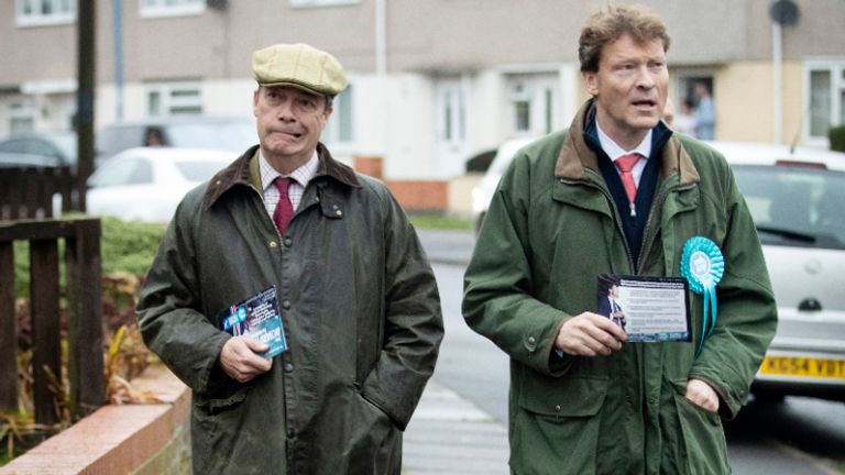 Brexit Party leader Nigel Farage (left) with Brexit Party Chairman and parliamentary candidate for Hartlepool, Richard Tice (right) on the General Election campaign trail in Hartlepool, County Durham.
