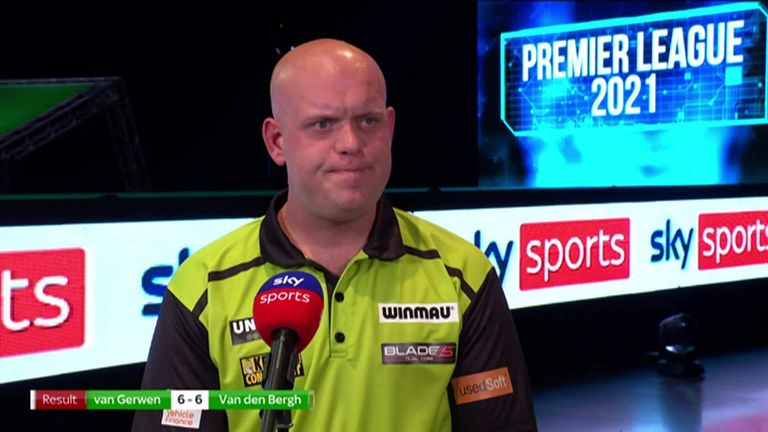 Premier League Darts 2021 Michael Van Gerwen Wins One Point As James Wade Replaces Gerwyn Price