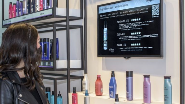 The salon offers 'point-and-learn technology' for products. Pic: Amazon